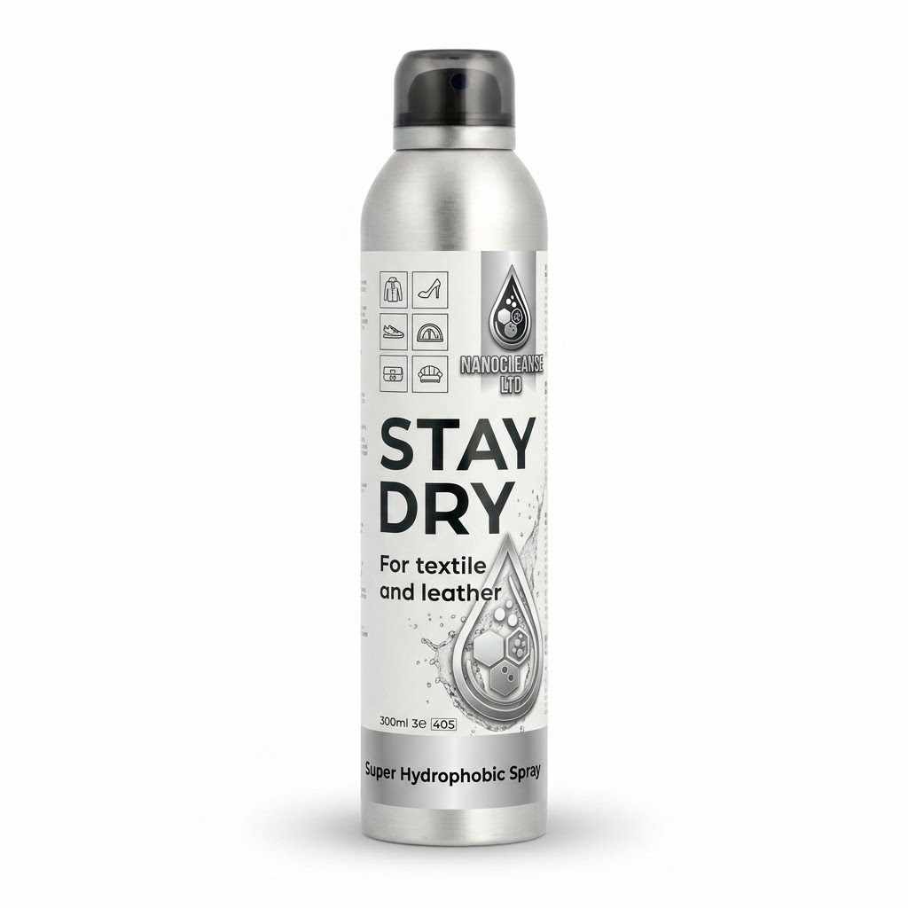 Nano Cleanse Stay Dry super hydrophobic spray for textile and leather